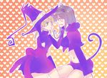  animal_ears bad_id bad_pixiv_id blair blonde_hair blush cat_ears cosplay gloves green_eyes halloween hat kotono long_hair maka_albarn multiple_girls ribbon soul_eater tail twintails witch witch_hat 