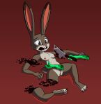 amputee anthro blood bodily_fluids butcher butcher_knife disability disembodied_hand disembodied_leg disney female gore hedgehodge hi_res judy_hopps lagomorph leporid mammal nude rabbit solo zootopia