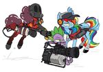  blue_fur clothed clothing dragon equine female feral friendship_is_magic fur hair heavy heavy_(team_fortress_2) horse mammal multi-colored_hair my_little_pony open_mouth pegasus pinkie_pie_(mlp) plain_background pony pyro pyro_(team_fortress_2) rainbow_dash_(mlp) rainbow_hair scout scout_(team_fortress_2) spike_(mlp) team_fortress_2 white_background wings 