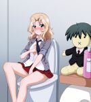  absurdres female_masturbation girls_und_panzer girls_und_panzer_gekijouban girls_und_panzer_saishuushou highres implied_masturbation itou_makoto kay_(girls_und_panzer) key_(gaigaigai123) lotion_bottle masturbation puppet restroom saunders_school_uniform school_days school_days_hq school_days_lxh school_uniform toilet_stall 