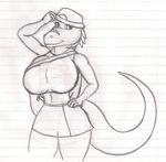  anthrofied big_breasts breasts clothing cola_(character) costume dinosaur dragon-heart female firered leafgreen looking_at_viewer nintendo pok&#233;mon pok&#233;mon_trainer pok&#233;morph pok&eacute;mon pok&eacute;mon_trainer raptor scalie video_games 
