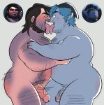 anukkyt arm_hair balls barley_lightfoot beard black_hair blue_body blue_hair blush body_hair brutal_legend butt butt_hair chest_hair chubby_human chubby_humanoid chubby_male crossover disney duo eddie_riggs elf embrace erection eye_contact facial_hair french_kissing genitals hair hi_res holding_partner hug human human_on_humanoid humanoid interspecies kissing leg_hair long_hair looking_at_another male male/male mammal moobs nude onward_(2020) penis pixar pubes sex stubble