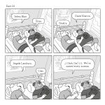 2023 anthro bed bedroom canid canine canis clothing comic detailed_background dialogue domestic_dog dot_eyes duo english_text furniture hi_res inside lukehealy male mammal overweight overweight_male pillow shirt text topwear underwear