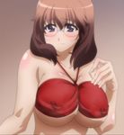  1girl blush bra breasts dakara_boku_wa_h_ga_dekinai glasses highres large_breasts lingerie ookura_mina underwear 