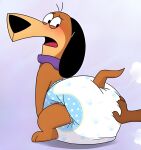 anthro augie_doggie_and_doggie_daddy big_diaper blush canid canine canis clean_diaper dachshund diaper doggie_daddy domestic_dog duo fang29 fangy29 hand_on_diaper hanna-barbera hi_res hunting_dog male mammal tail touching_diaper