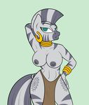  anthrofied armband bodypaint bracelet breasts clothed clothing cutie_mark ear_piercing equine female friendship_is_magic hair jewelry loincloth mammal mohawk my_little_pony navel nipples piercing pose skimpy solo stripes stunnerman stunnerpony tattoo tribal two_tone_hair zebra zecora_(mlp) 