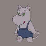 ambiguous_gender anthro clothing darkcyndoge fan_character moomin overalls overalls_only pawpads solo the_moomins