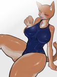  anthro blush breasts brown_fur feline female fur mammal one_eye_closed open_mouth shiron_(artist) solo swimsuit the_ipu wink yellow_eyes 