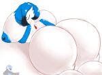 absurd_res alpha_pokemon anthro areola beach big_breasts bloodtail blue_areola blue_nipples breasts english_text female gardevoir generation_3_pokemon hi_res huge_breasts humanoid hyper hyper_breasts nintendo nipples not_furry pokemon pokemon_(species) seaside solo text