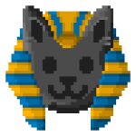 :3 alpha_channel ambiguous_form ambiguous_gender anubian_jackal anubis black_body black_eyes black_fur canid canine canis colored deity digital_media_(artwork) egyptian egyptian_mythology emoji empty_eyes front_view fur headshot_portrait jackal looking_at_viewer male_(lore) mammal middle_eastern_mythology mythology nemes_(clothing) pixel_(artwork) portrait r74moji r74n shaded simple_background solo transparent_background