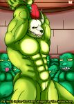 anthro bone bottomwear bound clothing digital_media_(artwork) goblin green_body green_skin group group_sex hands_tied hi_res humanoid lizardman loincloth male male/male nude red_panda_mirr rope scalie sex simple_background skull slit terraria witch_doctor_(terraria) wrists_tied