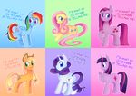  applejack_(mlp) blonde_hair blue_eyes blue_fur cowboy_hat cutie_mark equine female feral fluttershy_(mlp) friendship_is_magic fur green_eyes hair hat horn horse mammal multi-colored_hair my_little_pony orange_fur pegasus pink_fur pink_hair pinkamena_(mlp) pinkie_pie_(mlp) pony purple_eyes purple_fur purple_hair raikissu rainbow_dash_(mlp) rainbow_hair rarity_(mlp) swapped_cutie_marks twilight_sparkle_(mlp) two_tone_hair unicorn white_fur wings yellow_fur 