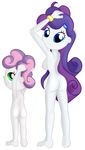  anthrofied bracelet breasts butt cub duo female fingers friendship_is_magic hair jewelry large_eyes long_hair my_little_pony nipples nude ohohokapi plain_background pony_colours purple_hair rarity_(mlp) simple_background smile sweetie_belle_(mlp) white_background white_body young young_human 