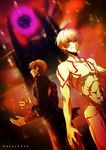  bad_id bad_pixiv_id blonde_hair blood blood_on_face brown_eyes brown_hair copyright_name cross cross_earrings earrings fate/zero fate_(series) gilgamesh great_grail jewelry kotomine_kirei male_focus multiple_boys nude red_eyes tattoo uka_(color_noise) 