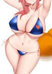  arind_yudha armpit_peek armpits arms_up bare_hips bare_legs bikini blue_bikini blush closed_mouth collarbone crossed_legs english_commentary face_cutout fate/extra fate/grand_order fate_(series) fox_girl fox_tail groin highres navel orange_tail pink_hair presenting_armpit side-tie_bikini_bottom stomach string_bikini sweat swimsuit tail tamamo_(fate) tamamo_no_mae_(fate/extra) tamamo_no_mae_(swimsuit_lancer)_(fate) tamamo_no_mae_(swimsuit_lancer)_(third_ascension)_(fate) thighs white_background wide_hips 