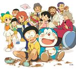  6+boys bell black_hair blonde_hair brown_hair closed_eyes collar doraemon doraemon:_nobita_no_himitsu_dougu_museum doraemon_(character) ginger_(doraemon) glasses gouda_takeshi grin hair_ribbon honekawa_suneo inspector_mustard kurt_hartmann long_hair minamoto_shizuka multiple_boys multiple_girls nobi_nobita one_eye_closed pheecs ponytail popon_(doraemon) professor_peppler purple_eyes red_eyes ribbon short_hair smile tears temk twintails 