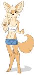 5_fingers alpha_channel anthro biped breasts canid canine clothed clothing countershade_arms countershade_face countershade_neck countershade_torso countershading female fennec fingers fox hair inner_ear_fluff jam_(artist) mammal simple_background smile solo tail transparent_background tuft