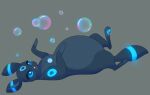 2023 3_toes belly big_belly black_body black_fur black_kitty black_nose blue_body blue_eyes blue_fur blue_pawpads bubble colored digital_drawing_(artwork) digital_media_(artwork) eeveelution eyelashes feet female feral fur game_freak generation_2_pokemon hi_res long_ears long_tail lying mammal markings multicolored_body multicolored_fur nintendo on_back open_mouth pawpads paws pink_tongue pokemon pokemon_(species) pregnant pregnant_female pregnant_feral quadruped shiny_pokemon smile solo striped_body striped_fur stripes tail toes tongue umbreon