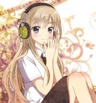  bad_id bad_pixiv_id blonde_hair blue_eyes headphones highres k-on! kotobuki_tsumugi long_hair necktie ryoutan solo 