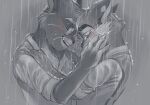 absurd_res anthro blush bodily_fluids comforting crying duo embrace emotional eyewear felid feline gentleman glasses hi_res hug lackadaisy laugh looking_down love male male/male mammal mordecai_heller raining relatable relationship relationship_goals rocky_rickaby romantic romantic_couple sad sharing sniffling tears yuu-chan