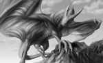  black_and_white dragon jackrow monochrome penis solo 