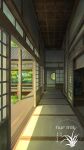  architecture armor artist_logo day east_asian_architecture highres japanese_armor no_humans original plant scenery shouji sliding_doors tree xingzhi_lv 