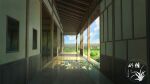  architecture artist_logo blue_sky cloud day east_asian_architecture highres no_humans original scenery shade shouji sky sliding_doors wooden_floor xingzhi_lv 