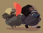 anthro avian big_butt bird butt butt_bump butt_ripples cellulite drumstick_(gagelgag) duo feathers female gulpspooky huge_butt hyena khete male male/female mammal obese open_mouth overweight smug surprise tail tail_feathers