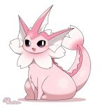 ambiguous_gender animated black_eyes eeveelution flower_(anatomy) generation_1_pokemon nintendo pink_body pokemon pokemon_(species) simple_background tail tail_motion tailwag tontaro vaporeon white_background