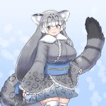 2024 :3 absolute_territory accessory animal_humanoid animal_print asian_clothing big_breasts big_tail biped black_body black_ears black_fur black_tail_tip blue_background blue_eyes blue_ribbon blush bottomwear breasts clothed clothing colored countershade_tail countershading digital_media_(artwork) dipstick_tail east_asian_clothing eyelashes felid felid_humanoid female fluffy fluffy_tail front_view fully_clothed fur fur_trim_(clothing) glistening glistening_body glistening_fur gradient_background grey_body grey_bottomwear grey_clothing grey_fur grey_hair grey_kimono grey_skirt hair hair_accessory hair_ribbon hi_res highlights_(coloring) huge_tail humanoid inner_ear_fluff japanese_clothing kemono_friends kimono legwear leopard_print leopard_spots light_body light_skin long_hair long_tail looking_at_viewer mammal mammal_humanoid markings mo23 multicolored_body multicolored_ears multicolored_fur multicolored_hair multicolored_tail obi obijime pantherine pantherine_humanoid portrait pupils ribbons shaded simple_background skirt smile snow_leopard_(kemono_friends) snow_leopard_humanoid snowflake_pattern solo spots spotted_markings spotted_tail standing stockings striped_markings striped_tail stripes tail tail_markings thigh_highs three-quarter_portrait tuft two_tone_body two_tone_ears two_tone_fur two_tone_hair white_clothing white_hair white_highlights white_inner_ear white_legwear white_stockings white_thigh_highs