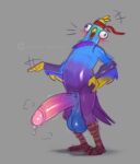 accessory anthro avian balls beak big_balls big_penis bird blush bodily_fluids budge_(fortnite) budgerigar epic_games feathers fortnite genital_fluids genitals half-erect headband hi_res huge_balls huge_penis humanoid_genitalia humanoid_penis hyper hyper_balls hyper_genitalia hyper_penis leaning leaning_backward loriinae male motion_lines multicolored_body nude open_mouth parakeet parrot penis precum simple_background sketch solo standing steam sweat tail tail_feathers true_parrot twstacker waving_hand winged_arms wings