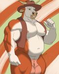 anthro bovid bovine cattle hi_res male mammal musclegut muscular nexusdeathclaw penectomized solo