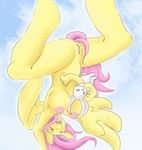  anthro anthrofied big_breasts breasts cloud clouds equine eyes_closed female fluttershy_(mlp) friendship_is_magic hair horse kelso-crazy lagomorph male mammal my_little_pony open_mouth pegasus pink_hair pony pussy rabbit sky upside_down wings yellow_body 