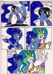  ? clothing comic crown cutie_mark duo english_text equine eyes_closed female feral friendship_is_magic green_eyes horn horse mammal my_little_pony newyorkx3 open_mouth pony princess princess_celestia_(mlp) princess_luna_(mlp) purple_eyes royalty shorts sweat text winged_unicorn wings 