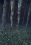  absurdres commentary_request dark forest fracoco grass highres horror_(theme) nature no_humans optical_illusion original plant scenery signature tree 