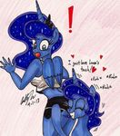  &lt;3 anthro blue_body blue_eyes butt clothing crossgender duo equine eyes_closed female feral friendship_is_magic horn male mammal my_little_pony newyorkx3 open_mouth princess_luna_(mlp) rubbing shorts tongue traditional_media winged_unicorn wings 