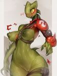 anthro big_breasts breasts dragon epic_games fortnite genitals green_body green_scales hi_res horn hybrid_(fortnite) mythological_creature mythological_scalie mythology nipples nude onm11 pupils pussy reptile scales scalie slit_pupils solo tail