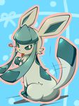  blush butt eeveelution glaceon looking_at_viewer nintendo pok&#233;mon pok&eacute;mon tailwag tongue video_games 