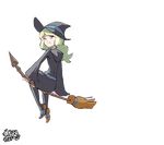  2013 animated animated_gif blonde_hair blue_eyes boots broom broom_riding dated diana_cavendish full_body hat junkpuyo little_witch_academia long_hair solo thighhighs transparent_background witch witch_hat 