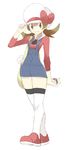  1girl brown_eyes brown_hair cabbie_hat hat kotone_(pokemon) long_image overalls poke_ball pokemon pokemon_(game) pokemon_hgss ribbon souji tall_image 