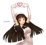  akiyama_mio alternate_costume bad_id bad_pixiv_id black_hair blue_eyes enmaided heart heart_hands k-on! long_hair maid moe_moe_kyun! x_x_(artist) 