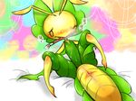  after_sex blush cum denmoko female insect leavanny mantis nintendo paintbrush pok&#233;mon pok&eacute;mon solo spread_legs spreading sweat video_games 