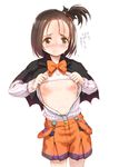  bad_id bad_pixiv_id banned_artist brown_eyes brown_hair flat_chest idolmaster idolmaster_cinderella_girls nagasawa_shin nipples open_clothes open_shirt shirt short_hair solo yanase_miyuki 