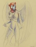  avian ayame_emaya breasts female nude pussy sketch solo wings xan 
