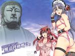 2girls ass buddha hattori_hanzou_(hyakka_ryouran) hyakka_ryouran_samurai_girls multiple_girls panties standing thong underwear yagyuu_juubei_(hyakka_ryouran) 