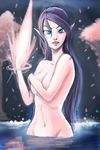  bath blue_eyes breasts dota dota_2 elf female hair hot_spring lanaya_the_templar_assassin long_hair magic nude purple_hair solo water 