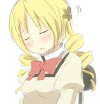  blonde_hair closed_eyes drill_hair hair_ornament mahou_shoujo_madoka_magica ran_(9ens2000) school_uniform sitting sleeping sleeping_upright solo tomoe_mami 