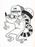  english_text grin hat humor jose_miranda male mammal plain_background pun raccoon regular_show rigby solo text tranquilmiranda white_background 