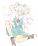  angel angel_(evangelion) angel_chromosome_xx multiple_wings neon_genesis_evangelion red_eyes school_uniform seraph tabris tabris-xx tapiet twintails white_hair wings 