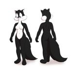  anthro big_eyes big_head black_fur blue_eyes breasts butt cat feline female flat_colors front fur guimontag looney_tunes mammal nipples nude paws penelope_pussycat plain_background purple_eyes pussy solo standing warner_brothers white_background white_fur 